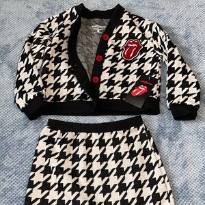 The Rolling Stones Black and White Patterned Apparel